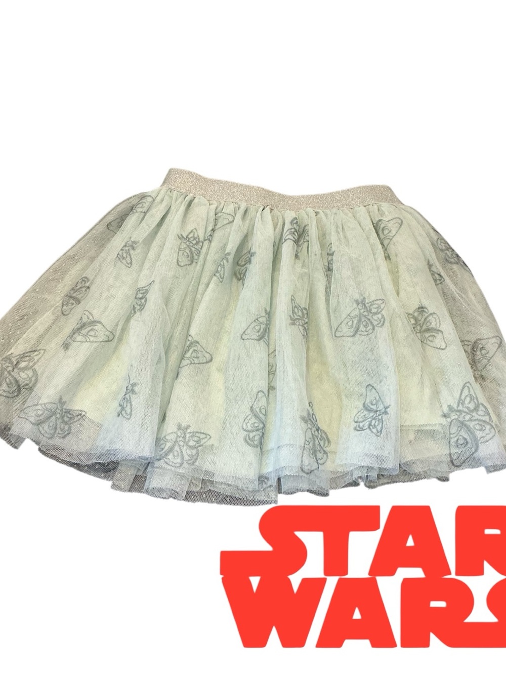 Star Wars Light Mint Tulle Skirt with Butterfly Motif size 5